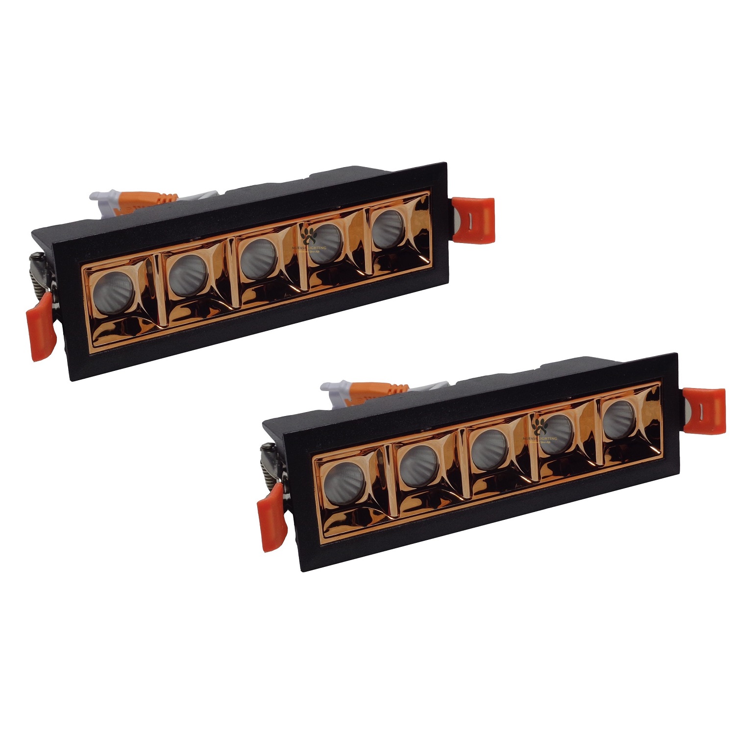Mufasa 10 Watts Black Gold Finish Square Laser LED Ceiling COB Spot Focus Down Ceiling Light Ceiling Pop Light Warm White Pack Of 2 Mufasa